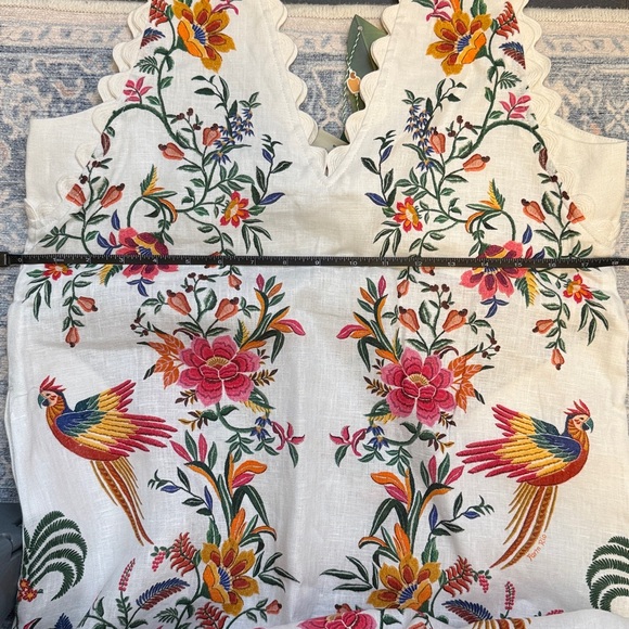 Farm Rio Off-White Delicate Forest Euroflax™ Premium Linen Maxi Dress - Picture 7 of 7